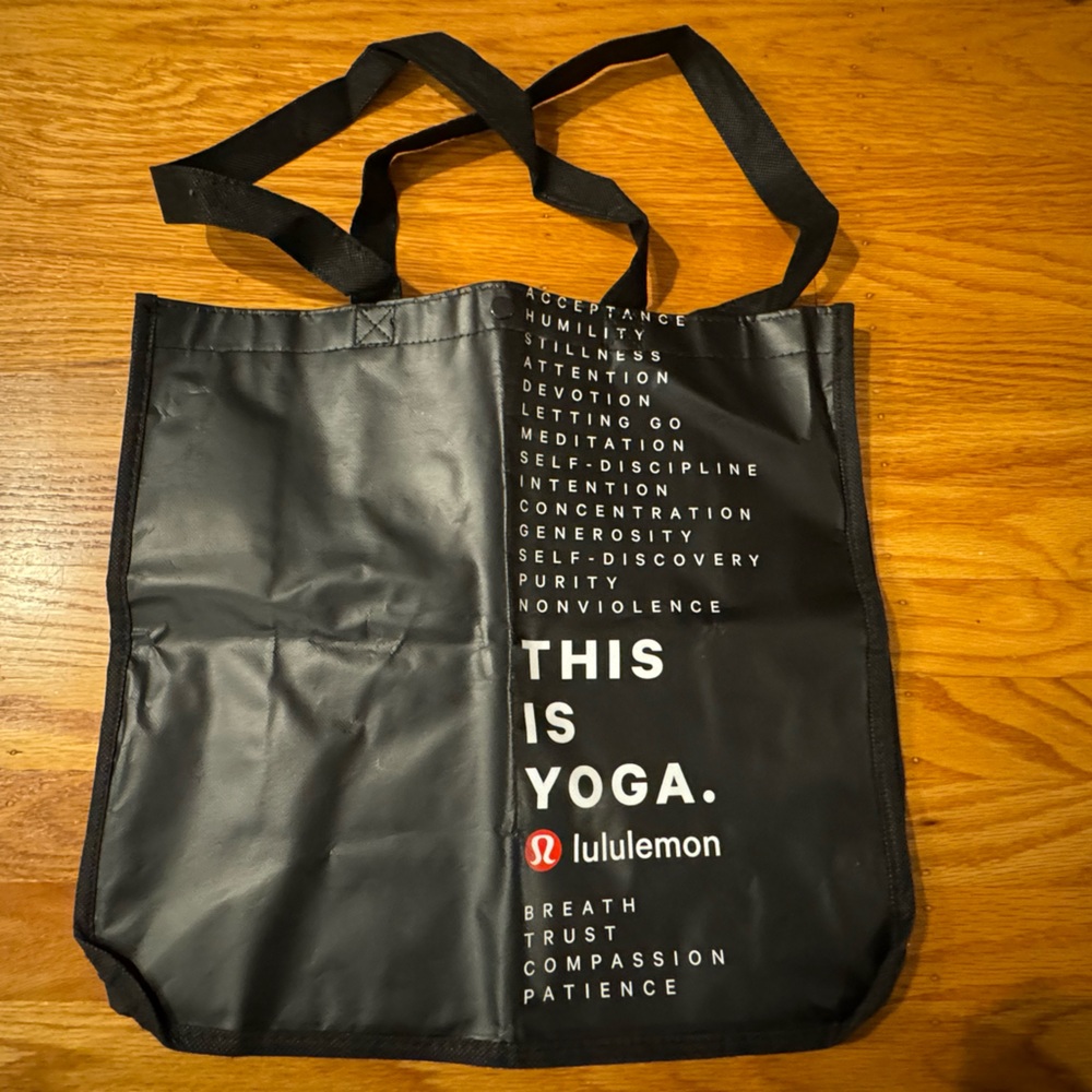 Lululemon Athletica This is Yoga Black Reusable Tote Bag